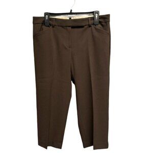 Tahari Chocolate Brown Capri Pants Women’s 10 | Style FU8AH24U